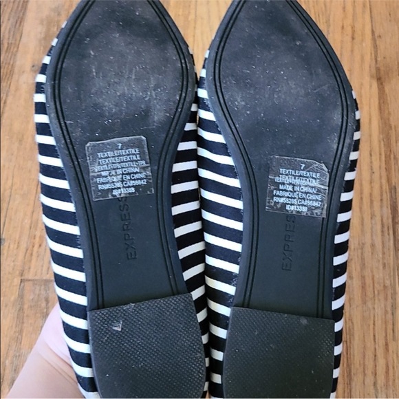 Express Black & White Striped Flats - Picture 7 of 8